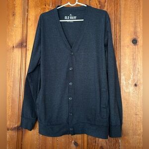 Old Navy Men's Navy Blue Cardigan Sweater